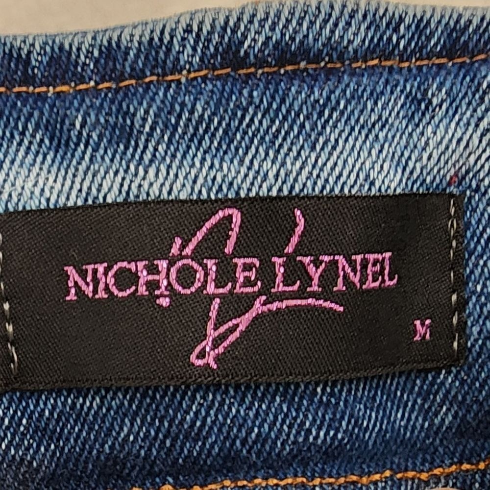 Nicole Lynel Western Buckle Jeans High Rise Mom Jeans Vintage Light Wash Denim - Picture 4 of 10